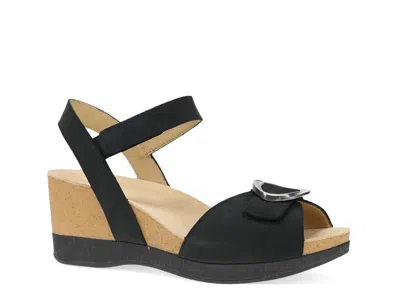 Dansko Stella Wedge Sandal In Black