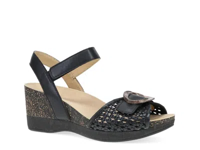 Dansko Stella Wedge Sandal In Black