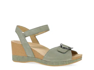 Dansko Stella Wedge Sandal In Green