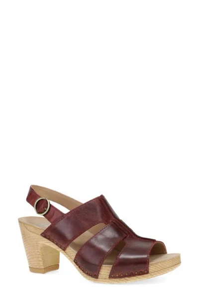 Dansko Tatiana Sandal In Wine Pull Up