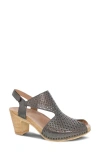 Dansko Teagan Slingback Peep Toe Sandal In Gunmetal