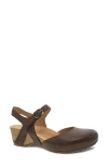 Dansko Tiffani Wedge Pump In Brown Milled Burnished