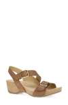 Dansko Trinity Sandal In Tan Burnished Suede
