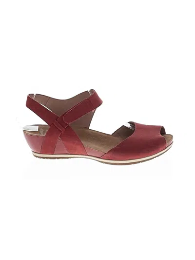 Pre-owned Dansko Wedges In Burgundy