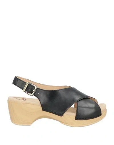 Dansko Women's Sloane Sandal In Black Calf