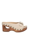 Dansko Woman Mules & Clogs Cream Size 8 Calfskin In Multi