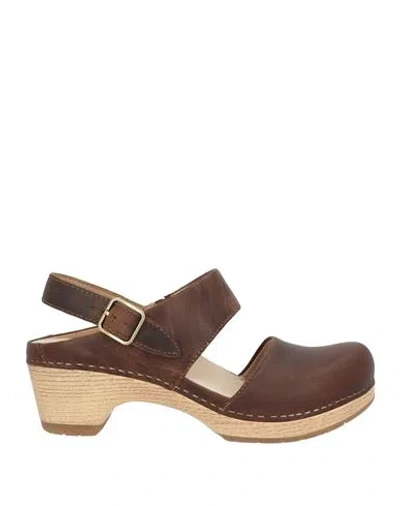 Dansko Woman Mules & Clogs Dark Brown Size 9 Leather