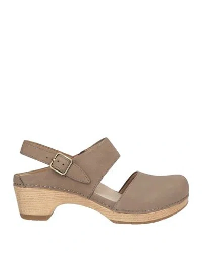 Dansko Woman Mules & Clogs Khaki Size 6 Leather In Beige