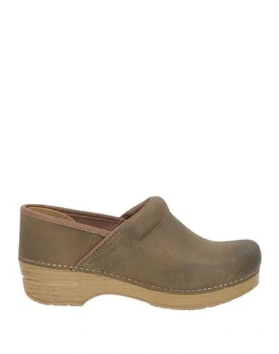 Dansko Woman Mules & Clogs Military Green Size 10 Leather