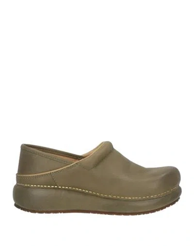 Dansko Woman Mules & Clogs Military Green Size 11 Leather In Animal Print