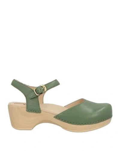 Dansko Woman Pumps Military Green Size 8 Calfskin