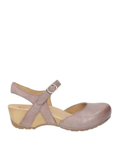 Dansko Woman Pumps Taupe Size 10 Leather In Pink