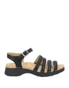 Dansko Woman Sandals Black Size 7 Leather In Black