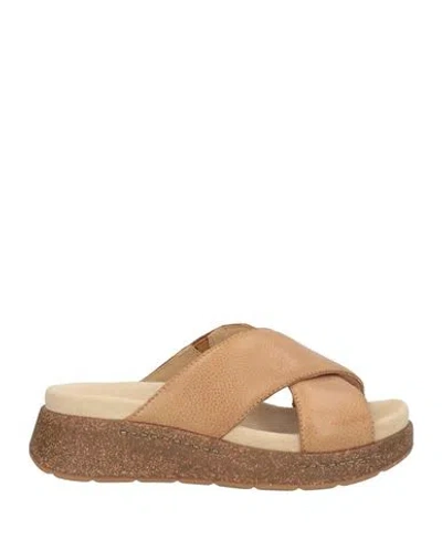 Dansko Woman Sandals Camel Size 8 Leather In Neutral