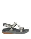 Dansko Woman Sandals Charcoal Size 11 Textile Fibers In Black Multi