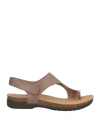 Dansko Woman Thong Sandal Khaki Size 7 Leather In Multi