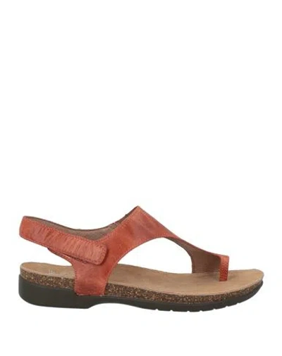 Dansko Woman Thong Sandal Rust Size 8 Leather In Red