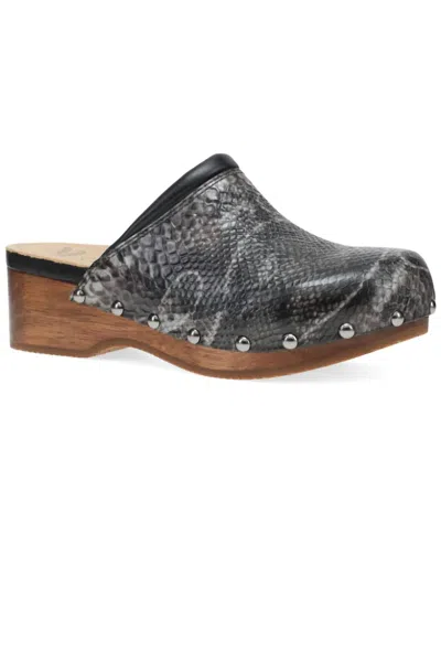 DANSKO WOMEN'S ANDIE WOOD CLOGS IN GREY SNAKE