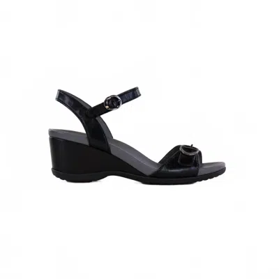 Dansko Women's Arielle Sandals In Black Glazed Kid Leather