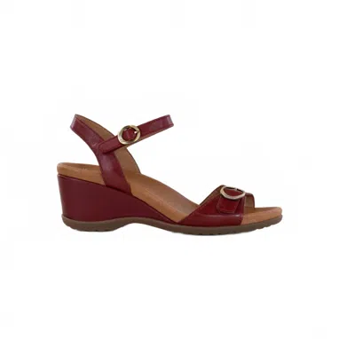 Dansko Women's Arielle Sandals In Red Glazed Kid Leather