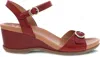 Dansko Women's Arielle Wedge Sandal In Red Glazed