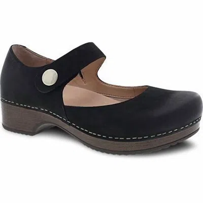 Dansko Women's Beatrice Clog Shoes In Black Burnished