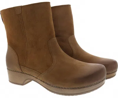 Dansko Women's Bettie Nubuck Shearling Boot In Honey In Brown