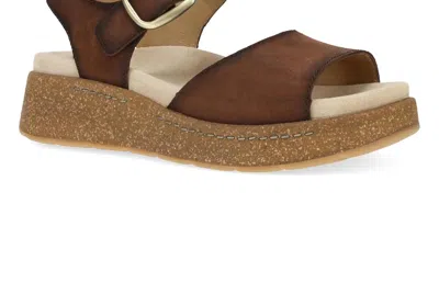 Dansko Women's Bianca Burnished Suede Sandal In Brown