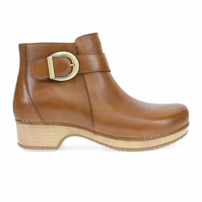 Dansko Women's Brennan Ankle Boot In Tan Calf In Brown