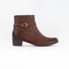 Dansko Women's Cagney Bootie In Brown Burnished Suede In Multi