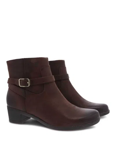 DANSKO WOMEN'S CAGNEY BURNISHED SUEDE BOOT IN BROWN
