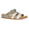 Dansko Campbell Platform Wedge Slide Sandal In Silver