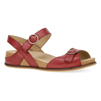 Dansko Women's Candace Sandals In Burnished Nappa Red