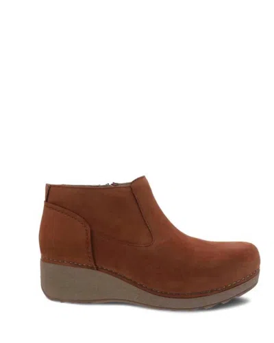 DANSKO WOMEN'S CHARLENE MILLED NUBUCK BOOT IN GINGER