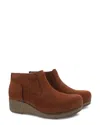 Dansko Women's Charlene Milled Nubuck Wedge Boot In Ginger In Multi