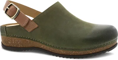 Dansko Women's  Merrin Burnished Suede Mule In Olive In Green