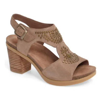 Dansko Women's Deandra Sandal In Taupe Suede In Brown