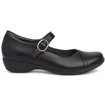 Dansko Women's Fawna Mary Jane In Black Milled Nappa