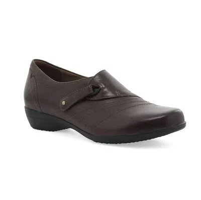 Dansko Women's Franny Slip On Shoes In Chocolate Leather In Multi