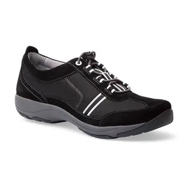 Dansko Women's Helene Suede Sneaker In Black/ White