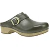 Dansko Women's Ivy Calf Leather Clog In Tan In Green