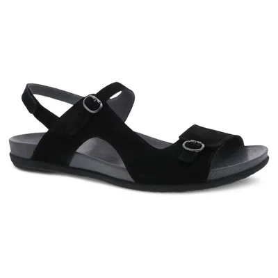 Dansko Women's Jordyn Sandal In Black Nubuck In Multi