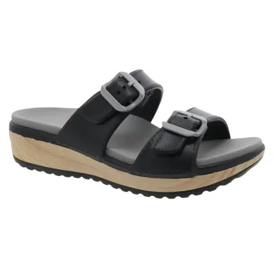 Dansko Women's Kandi Eva Double Strap Slide Sandal In Black In Multi