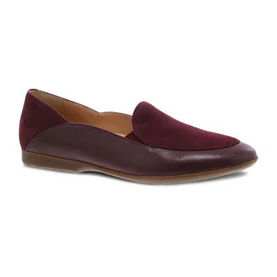 Dansko Women's Lace Loafer In Wine Glazed In Burgundy