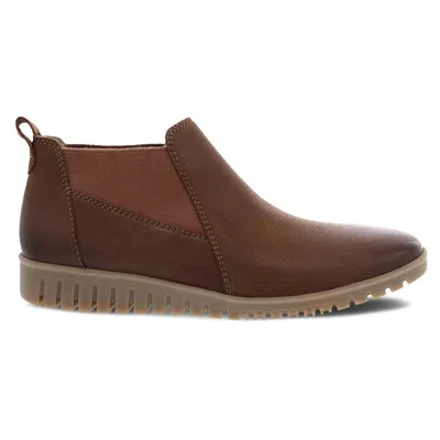 Dansko Women's Louisa Bootie In Brown Burnished Calf