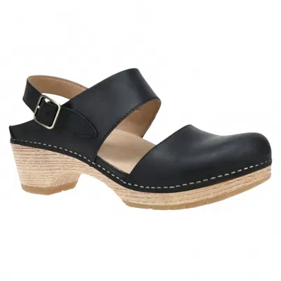 Dansko Women' Lucia Close Toe Clog Sandal In Black Oiled Pull Up In Multi