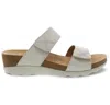 Dansko Women's Maddy Sandal In Ivory Milled Nubuck In Gray
