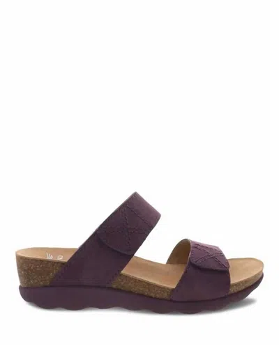 Dansko Women's Maddy Sandal In Purple Milled Nubuck