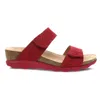 Dansko Women's Maddy Light Weight Adjustable Slide Sandal In Red In Red