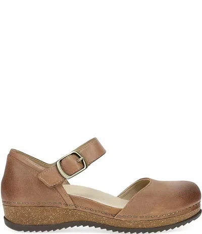 Dansko Women's Mae Burnished Suede Mary Jane Clogs In Tan In Multi